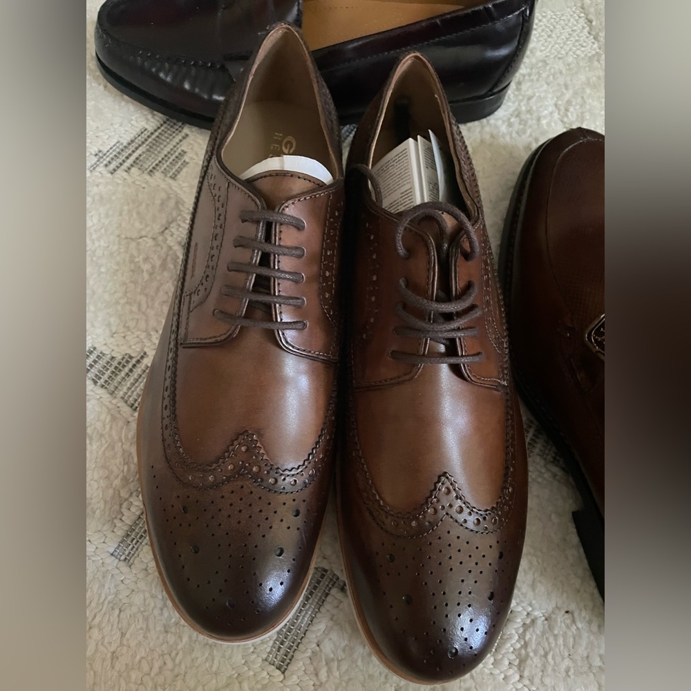 GEOX Respira Brown Coffee Wingtip Dress Shoes